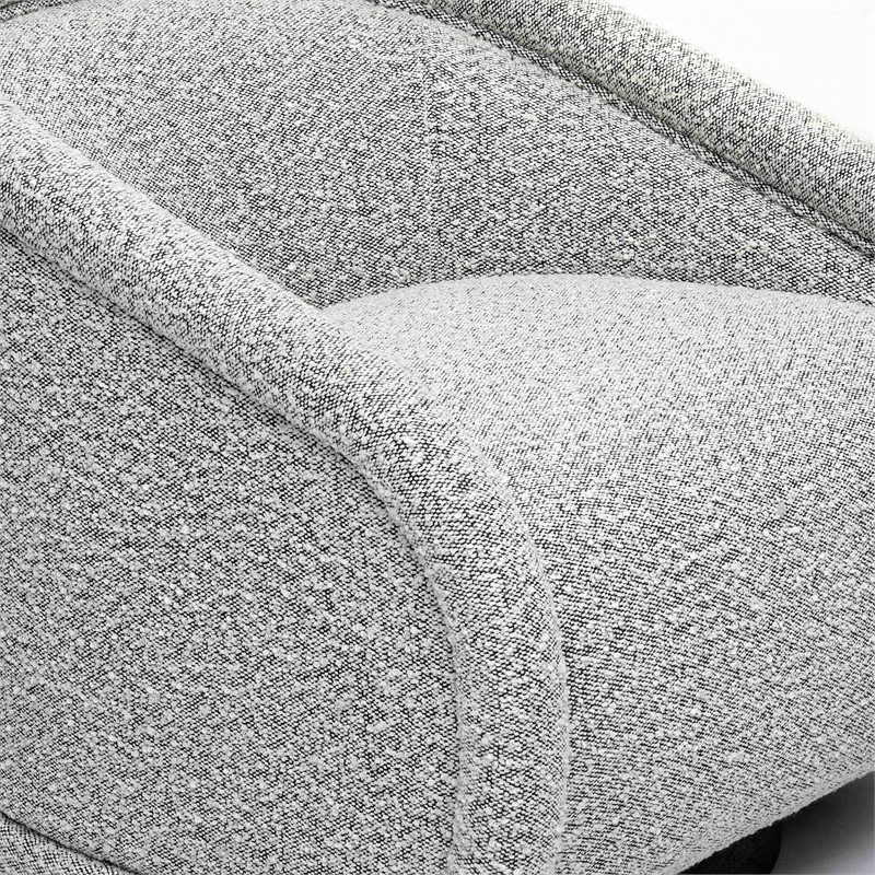 Pemberly Row Handmade Modern / Contemporary Gray Boucle Swivel Chair