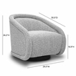 Pemberly Row Handmade Modern / Contemporary Gray Boucle Swivel Chair
