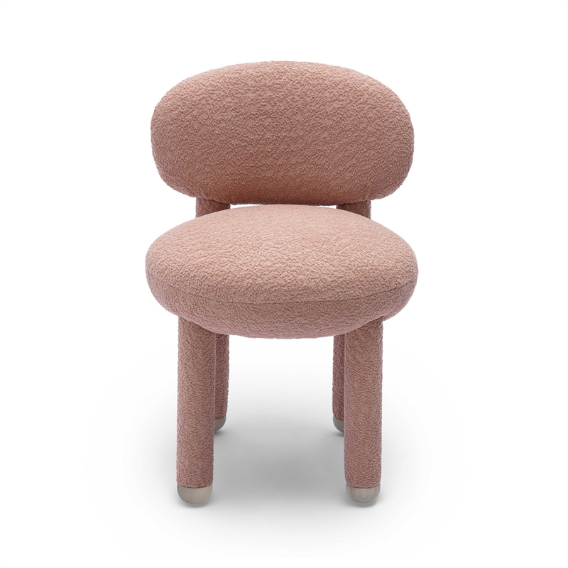 Pemberly Row Contemporary Rose Pink Performance Boucle Side Chair