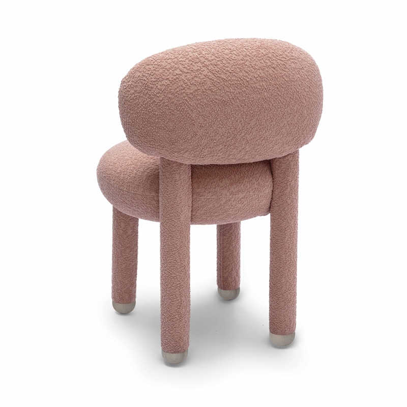 Pemberly Row Contemporary Rose Pink Performance Boucle Side Chair