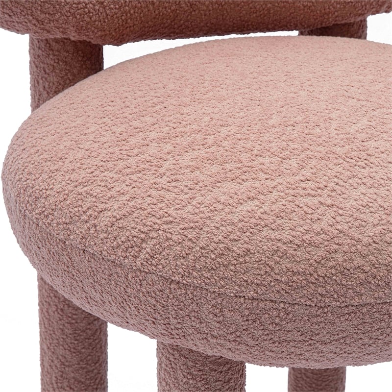 Pemberly Row Contemporary Rose Pink Performance Boucle Side Chair