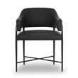 Pemberly Row Contemporary Black Vegan Leather 2-Tone Dining Chair