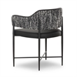 Pemberly Row Contemporary Black Vegan Leather 2-Tone Dining Chair