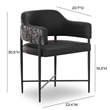 Pemberly Row Contemporary Black Vegan Leather 2-Tone Dining Chair