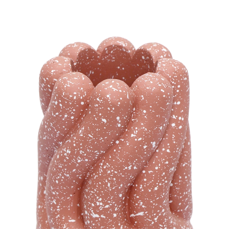 Pemberly Row Decorative Transitional Handcrafted Speckled Salmon Pink Vase