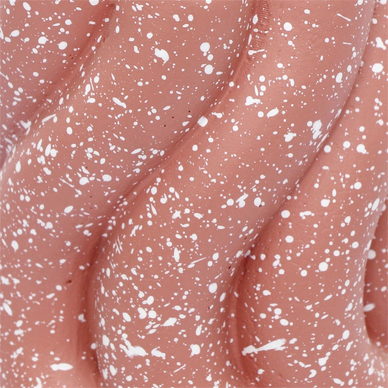 Pemberly Row Decorative Transitional Handcrafted Speckled Salmon Pink Vase