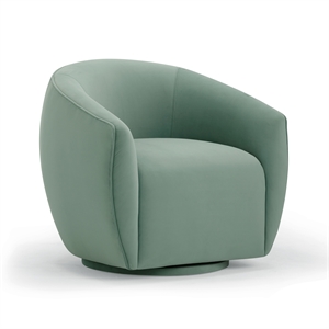 Pemberly Row Modern / Contemporary Sea Blue Velvet Swivel Chair