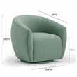 Pemberly Row Modern / Contemporary Sea Blue Velvet Swivel Chair