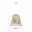 Pemberly Row Transitional White Cotton Tasseled Pendant Lamp