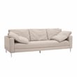 Pemberly Row Handmade Transitional Beige Textured Velvet Lounge Sofa