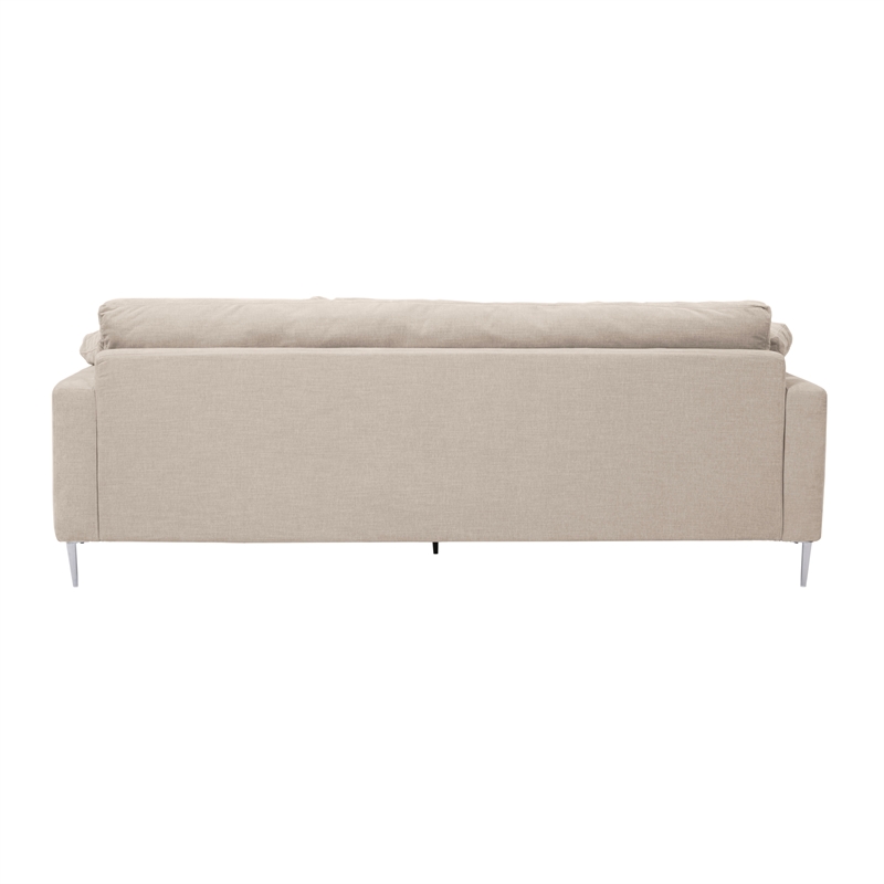 Pemberly Row Handmade Transitional Beige Textured Velvet Lounge Sofa