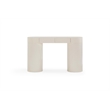 Pemberly Row Contemporary Cream High Gloss Console Table - 50