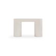 Pemberly Row Contemporary Cream High Gloss Console Table - 50