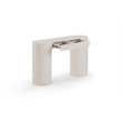 Pemberly Row Contemporary Cream High Gloss Console Table - 50
