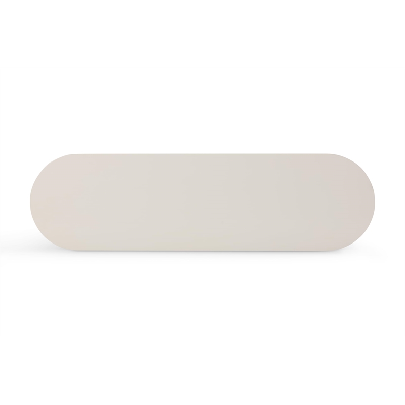Pemberly Row Contemporary Cream High Gloss Console Table - 50