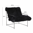 Pemberly Row Handmade Transitional Black Genuine Sheepskin Chair