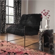 Pemberly Row Handmade Transitional Black Genuine Sheepskin Chair