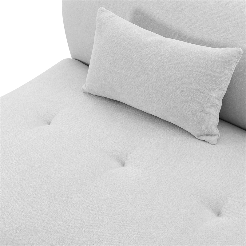 Pemberly Row Transitional Grey Velvet Modular Right-Arm Facing Loveseat