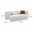 Pemberly Row Transitional Grey Velvet Modular Right-Arm Facing Loveseat