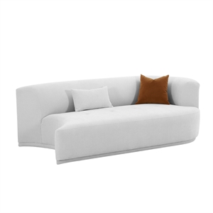 Pemberly Row Transitional Grey Velvet Modular Right-Arm Facing Loveseat