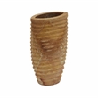 Pemberly Row Handmade Transitional Ribbed Stone Vase in Sandstone