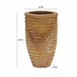 Pemberly Row Handmade Transitional Ribbed Stone Vase in Sandstone