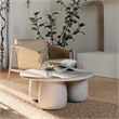 Pemberly Row Contemporary Cream Round Coffee Table - 33.9