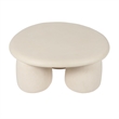 Pemberly Row Contemporary Cream Round Coffee Table - 33.9