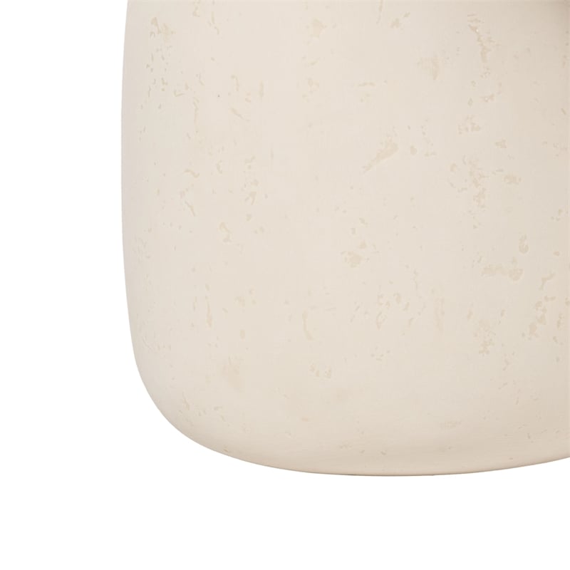 Pemberly Row Contemporary Cream Round Coffee Table - 33.9