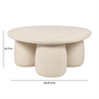 Pemberly Row Contemporary Cream Round Coffee Table - 33.9