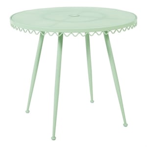 Pemberly Row Contemporary Mint Green Wrought Iron Outdoor Cafe Table
