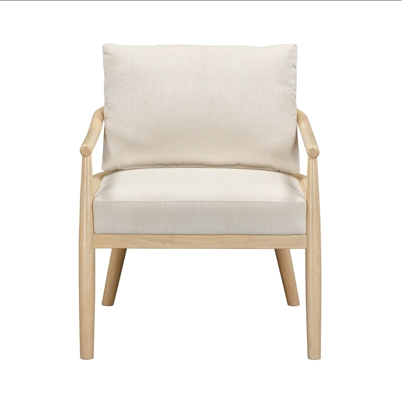Pemberly Row Contemporary Cream Performance Corduroy Accent Chair