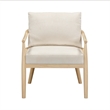 Pemberly Row Contemporary Cream Performance Corduroy Accent Chair