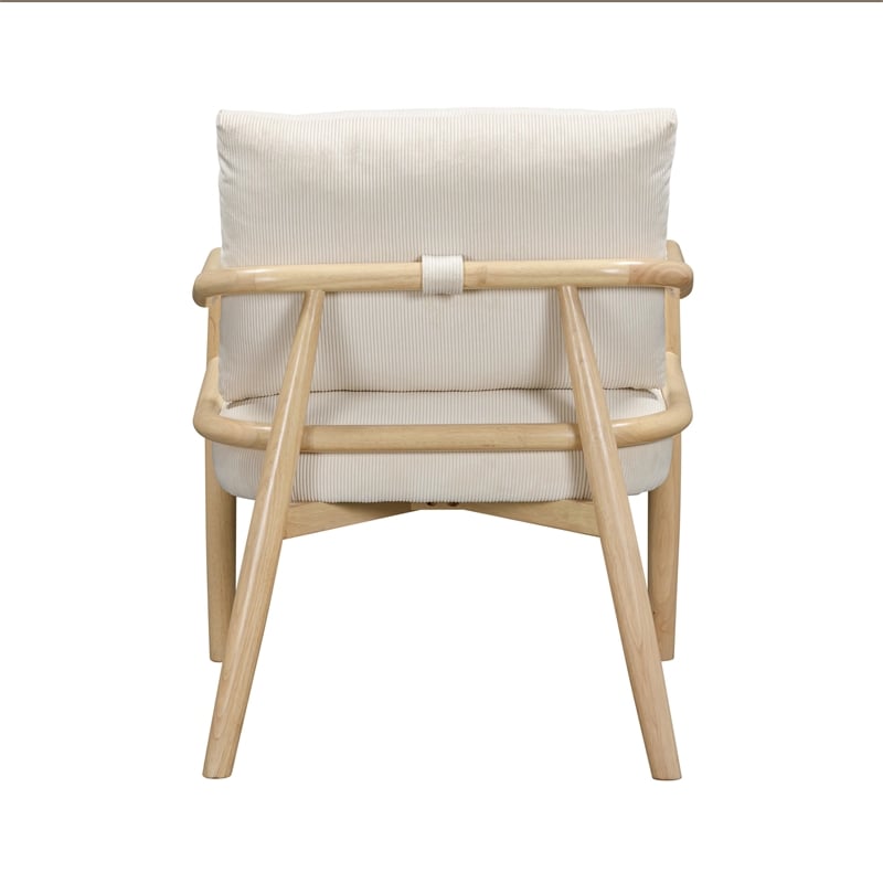 Pemberly Row Contemporary Cream Performance Corduroy Accent Chair