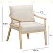 Pemberly Row Contemporary Cream Performance Corduroy Accent Chair
