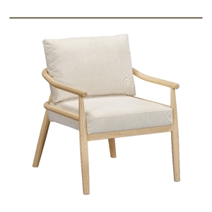 Pemberly Row Contemporary Cream Performance Corduroy Accent Chair