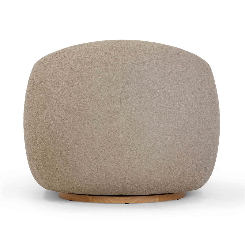 Pemberly Row Modern / Contemporary Light Brown Boucle Swivel Chair