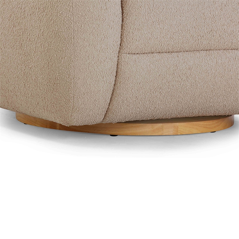 Pemberly Row Modern / Contemporary Light Brown Boucle Swivel Chair