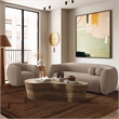 Pemberly Row Modern / Contemporary Light Brown Boucle Swivel Chair