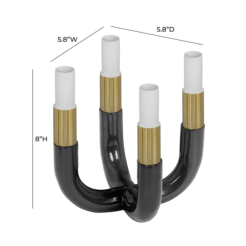 Pemberly Row Handmade Modern Transitional Black Finish Candelabra