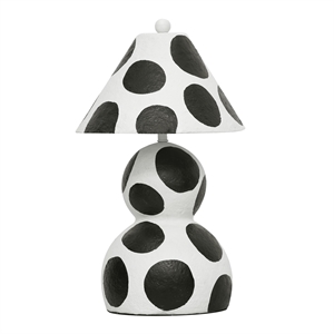 Pemberly Row Contemporary Black and White Papier Mache Table Lamp
