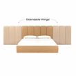 Pemberly Row Contemporary Honey Velvet Wings - Queen or King (Set of 2)