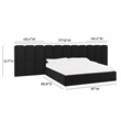 Pemberly Row Contemporary Black Velvet Wings - Queen or King (Set of 2)