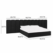 Pemberly Row Contemporary Black Velvet Wings - Queen or King (Set of 2)