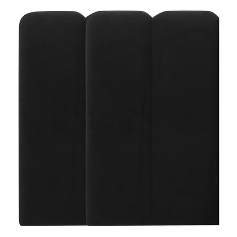 Pemberly Row Contemporary Black Velvet Wings - Queen or King (Set of 2)