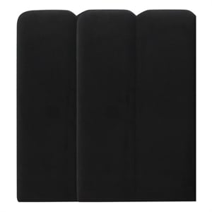 Pemberly Row Contemporary Black Velvet Wings - Queen or King (Set of 2)