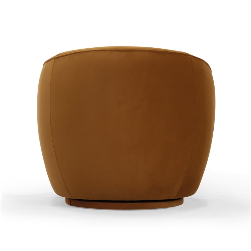 Pemberly Row Modern / Contemporary Cognac Velvet Swivel Chair