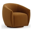 Pemberly Row Modern / Contemporary Cognac Velvet Swivel Chair