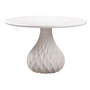 Pemberly Row 30&quotH Transitional Concrete Stone Dining Table in Ivory