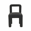 Pemberly Row Transitional Fabric Boucle Dining Chair in Black Finish